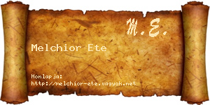 Melchior Ete névjegykártya